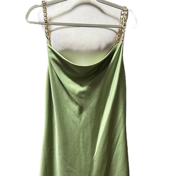 Alice and Olivia Harmony Chain Strap Mini Slip Dress Seafoam - Picture 4 of 12